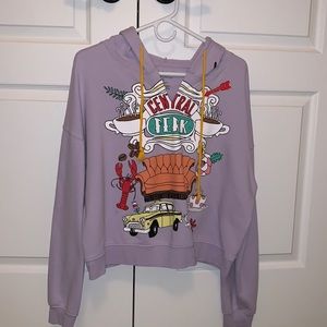 Cropped Friends vneck hoodie